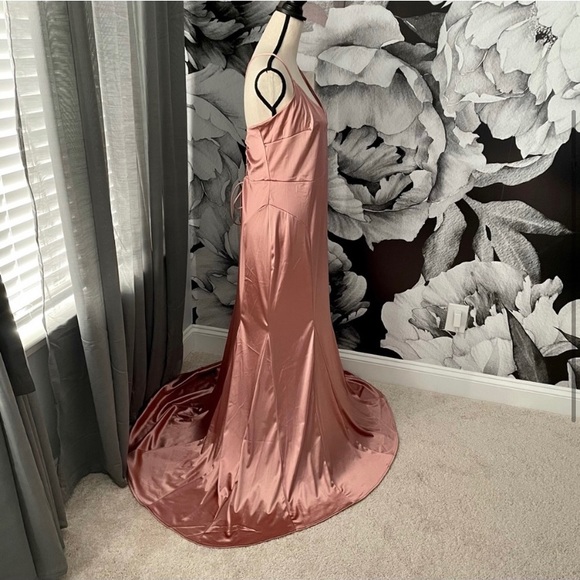 NWT H&M Satin Rose Quartz Prom Wedding Gown - Picture 10 of 10